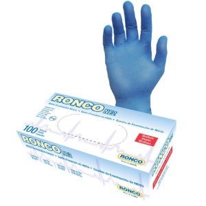 Ronco NE2 Nitrile Blue Examination Glove Powder Free Medium 100x10